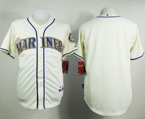 Mariners Blank Cream Alternate Cool Base Stitched MLB Jersey